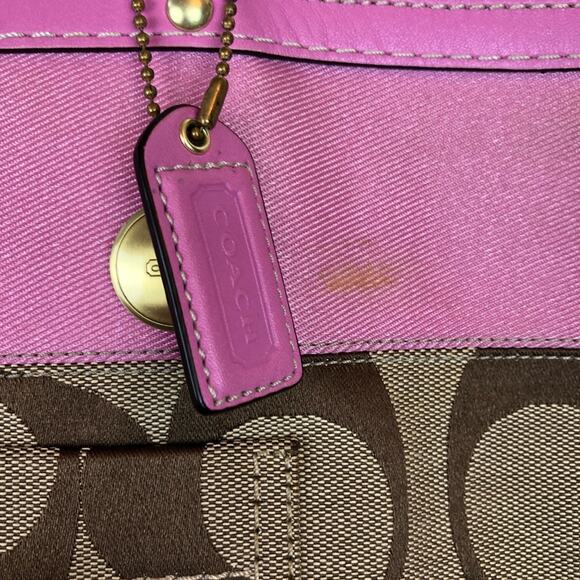 Coach Signature Stripe tote pink - Picture 3 of 9